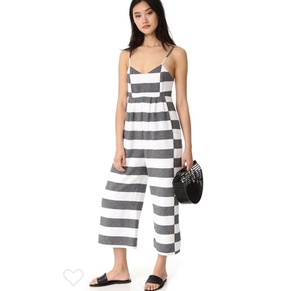 Mara Hoffman Pants - Mara Hoffman Easy Jumpsuit Stripe Black and White